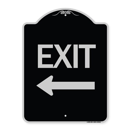 Signmission Exit with Left Arrow Heavy-Gauge Aluminum Architectural Sign, 24" H, 18" L, BS-1824-24521 A-DES-BS-1824-24521